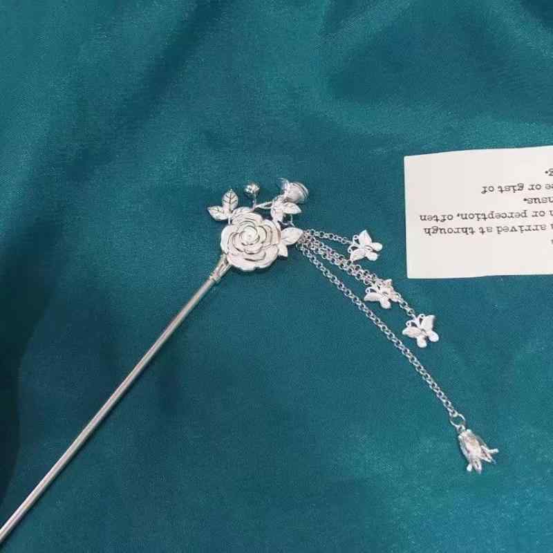 かんざし レディース 純銀990 蓮の花 鳳凰 フリンジ タッセル 公方風 レトロ 古典的 お手てお手伝いさん 手作り 雅びやか 和装 浴衣 髪飾りつけ 髪の毛付属物 雅びやか