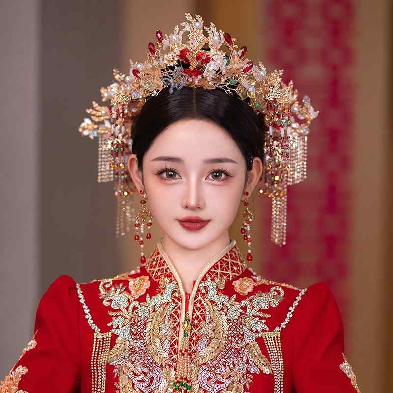 髪の毛付属物 レディース 花嫁御寮 明表現スタイル 鳳凰画題 帯状髪飾り 華燭の典頭顱御召しもの 手作り アロイ 白水晶 ロングタッセル 歩揺 公方風 言い慣わし華燭の典御召しもの飾りつけ 春夏