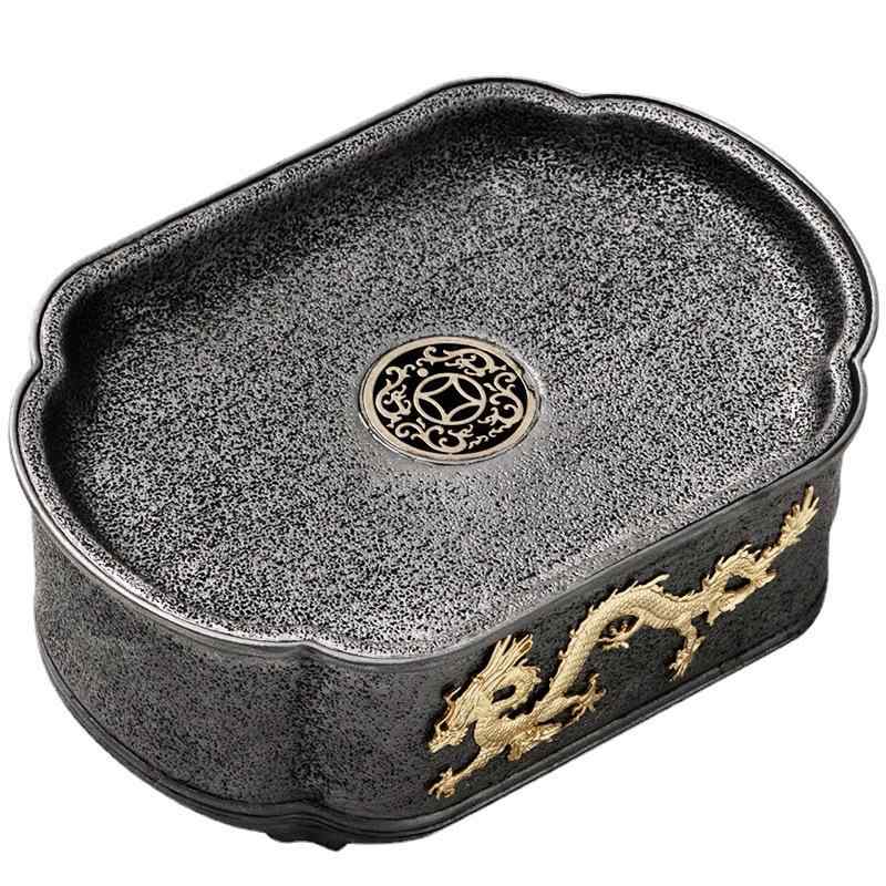 茶盤 純錫 壺受け 茶托 茶船 茶海 公道 干泡台 蓄水盤 壺置き 茶受け皿 茶コースター レトロ 古風 和風 日式 功夫茶具 養壺台｜bloomelier