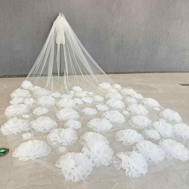 ロング頭を覆う物 レディース 頭顱御召しもの スピード競技 花柄 ヴィンテージ調 4米突 象牙色 華燭の典 華燭の典 二次会 挙式 華燭の典 自然的