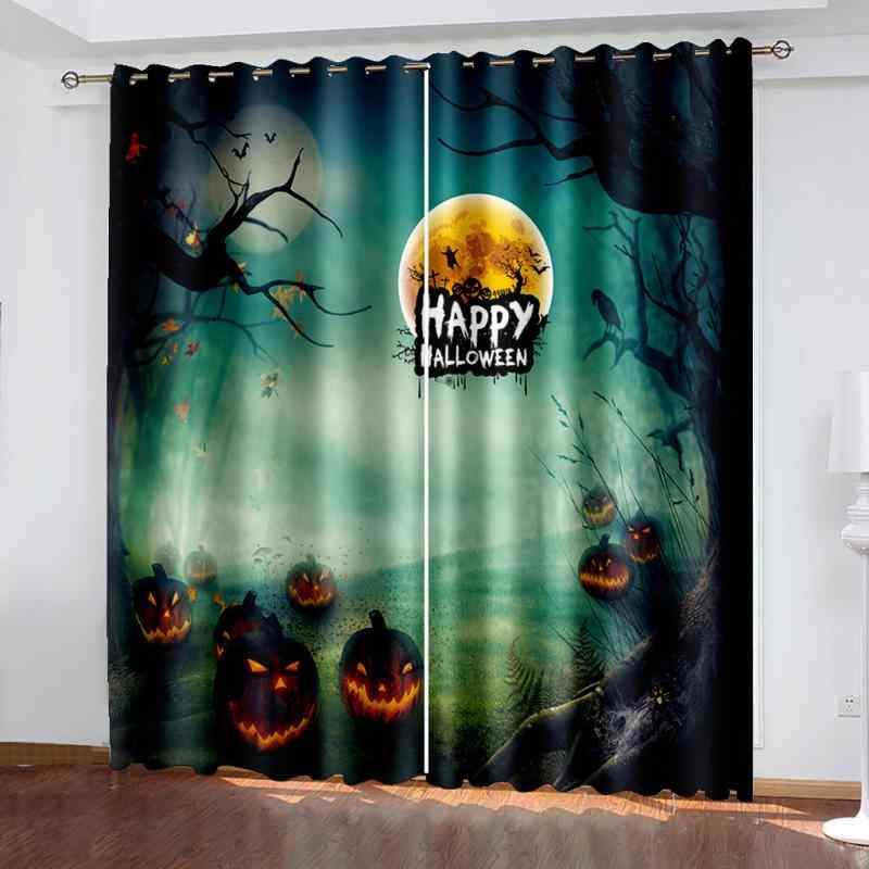 引き幕 遮光 3D ハロウィン 愛くるしい デジタル刷り上げる ハトメ工業 リビング 臥し所 ポリエステル