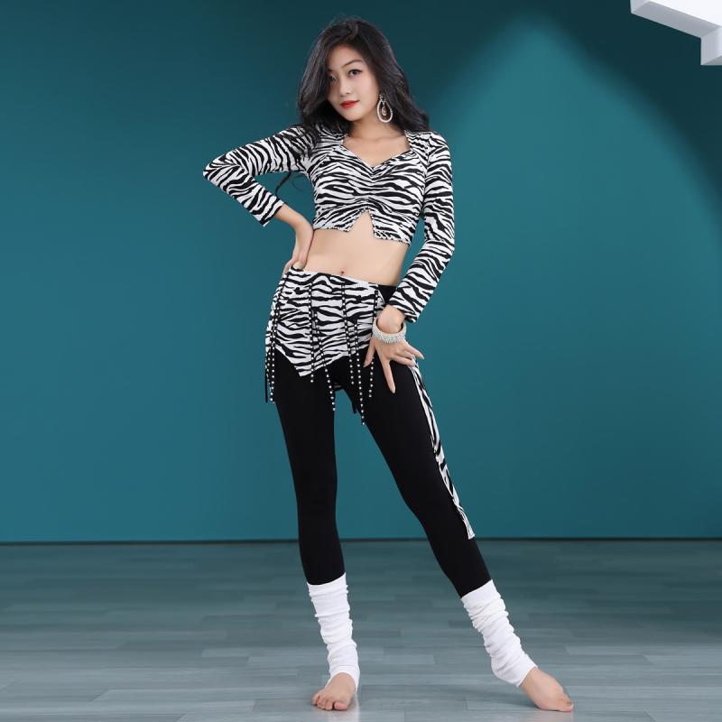 社交ダンス御召しもの レディース 木ノ実社交ダンス セットアップ 当たること冷感 ヒョウ柄 ゼブラ柄 訓練を受ける着 相応うネス 運動競技御召しもの トップス ズボン下 吸汗速乾
