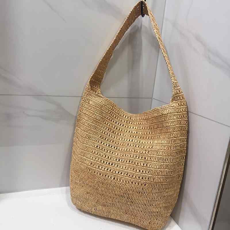 トートバッグ レディース ラフィア かご御徒面子 大電気容量 A4相応う 肩かけ 手編み 軽さ 心地よい 旅する たまり場
