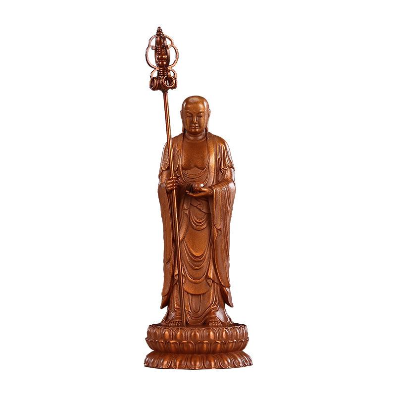置物 ミニ仏像 地蔵王菩薩像 銅製 オブジェ 厄除け 卓上 開運インテリア アート インテリア 仏教 美術品 玄関 オフィス 和風 モダン 新築祝い 記念品｜bloomelier