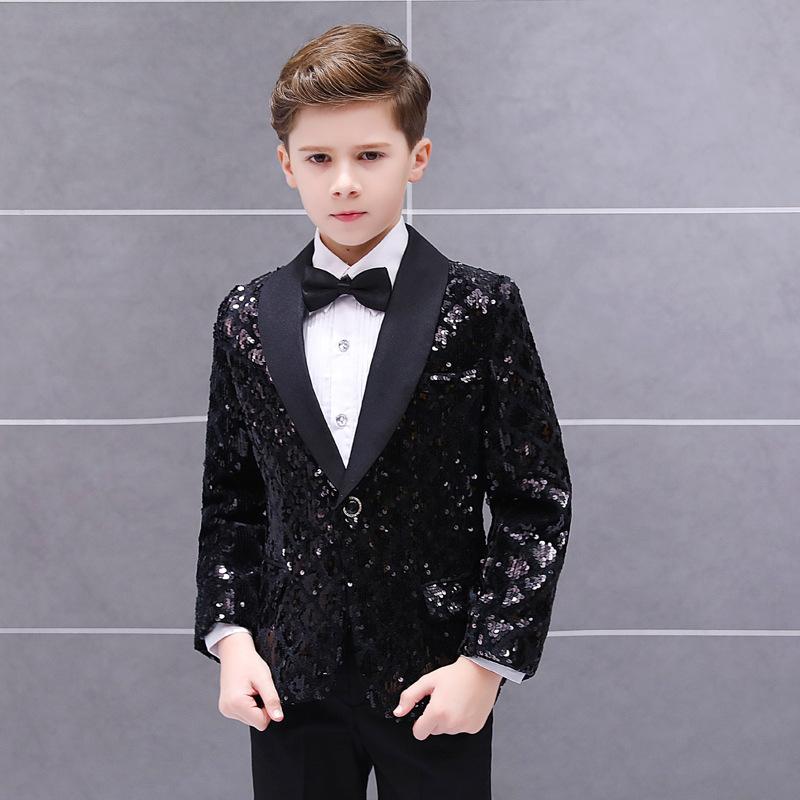 ジャケット キッズ 男の子 ベルベット スパンコール テーラードジャケット ブレザー フォーマル 発表会 ピアノ 演奏会 結婚式 卒園式 入学式 七五三 ステージ衣装 カジュアル アウター 子供|bloomelier