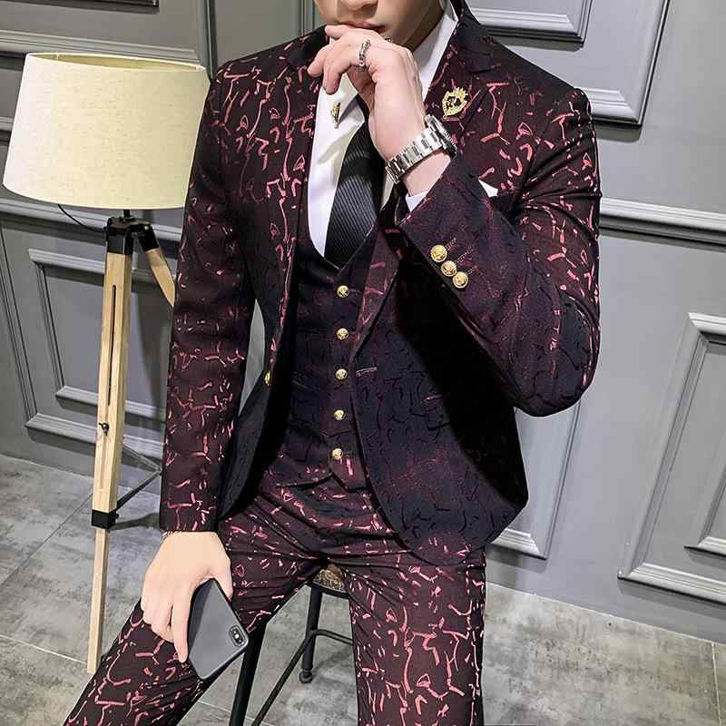 スーツ メンズ 春秋 3点セット ジャケット ベスト パンツ セットアップ テーラード 1つボタン スリム 細身 ジャガード ジャカード織り 無地 ビジネス 冠婚葬祭 結婚式 新郎 披露宴 礼服 紳士服 フォーマル 通勤|bloomelier