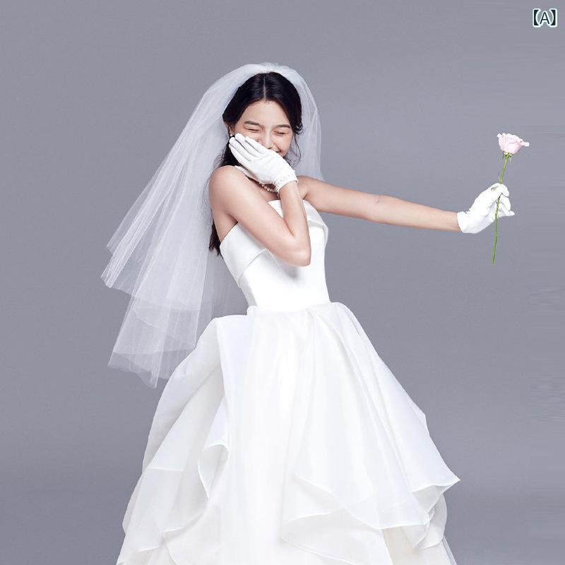 ウェディングドレス レディース ロング Aライン ベアトップ ビスチェ フレンチ レトロ お呼ばれ 結婚式 挙式 二次会 前撮り 演奏会 発表会 パーティードレス 白 黒｜bloomelier