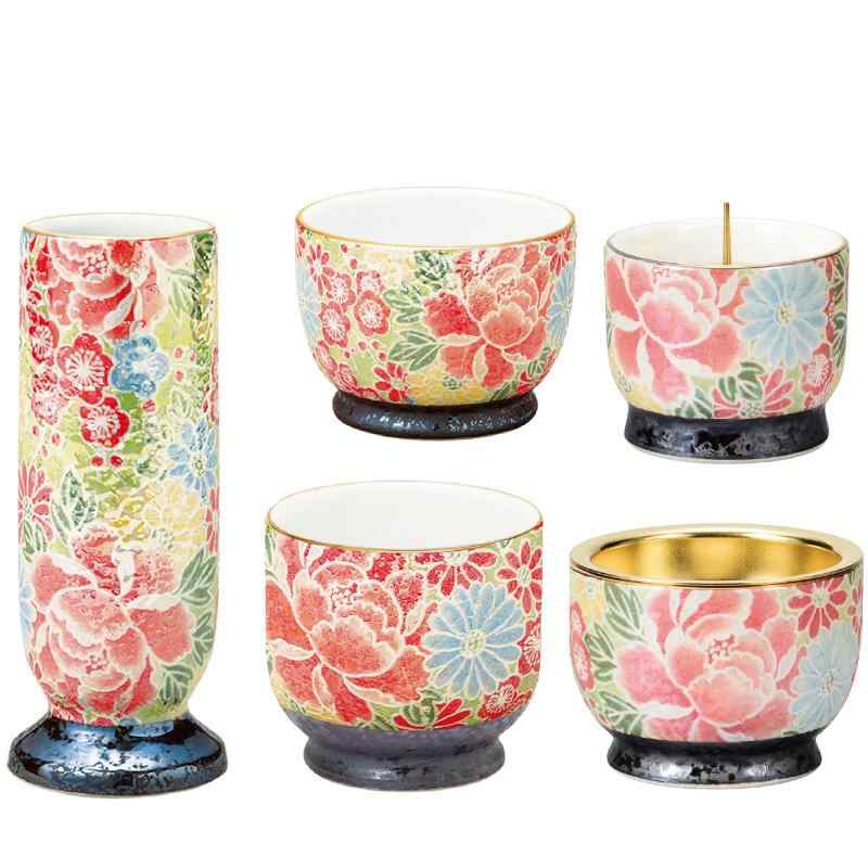 サンメニー 仏壇 花瓶 単品 本格 有田焼 花立 具足 仏具 インテリアに馴染む おしゃれ お 花 立て 造花 フラワー 仏具 現代仏壇 お仏壇 仏具小物 庵 紅染 お花立て お供え フラワースタンド |bloomelier