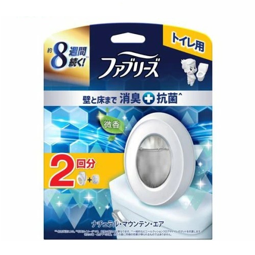 【10個セット】 P&G ファブリーズ トイレ用 消臭+抗菌 ナチュラル・マウンテン・エア 本体+つめかえ(2個入)×10個セット【正規品】|ブルームグリーン