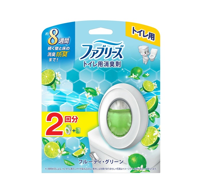 【５個セット】 P&G ファブリーズ トイレ用 フルーティ・グリーン 本体ケース+つめかえ(2個入)×５個セット【正規品】