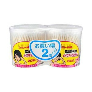 【４８個セット】【１ケース分】 ファミリーケア FCファミリー綿棒 200本入*2コパック &times;４８個セット　１ケース分 【正規品】【dcs】【k】【mor】【ご注文後発送までに2週間前後頂戴する場合がございます】｜ブルームグリーン