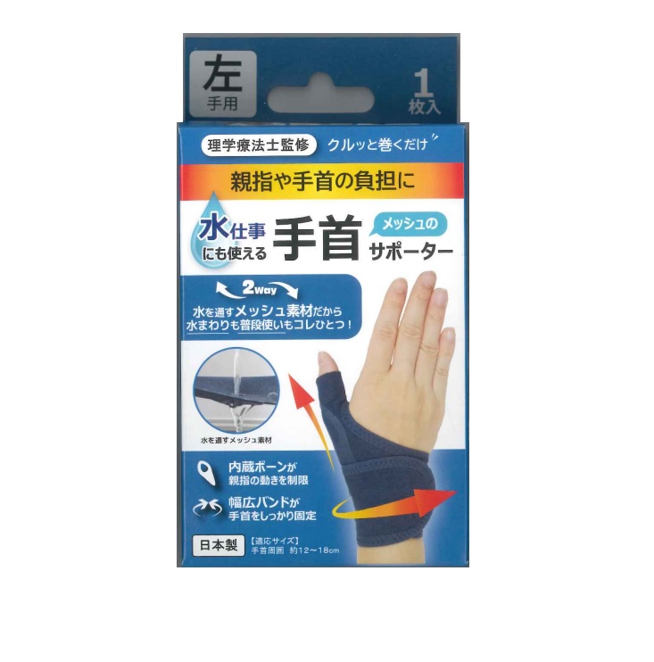 【４０個セット】【１ケース分】 トップマン工業 水仕事にも使えるメッシュの手首サポーター 左手用×４０個セット　１ケース分　【正規品】