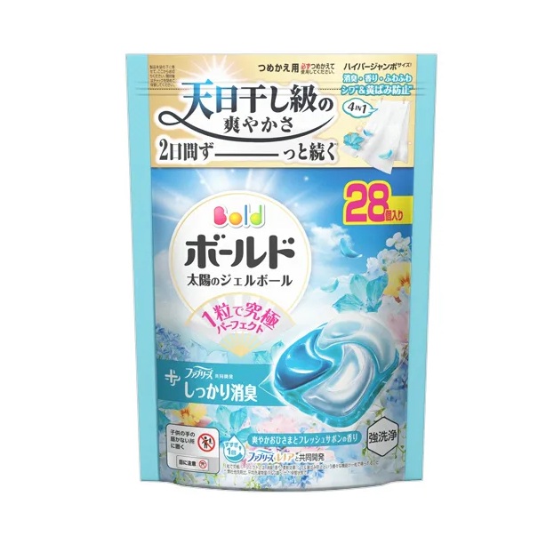 【１０個セット】【１ケース分】 P&G ボールド 洗濯洗剤 ジェルボール 4in1 フレッシュサボン つめかえ(28個入)&times;１０個セット　１ケース分【正規品】｜ブルームグリーン
