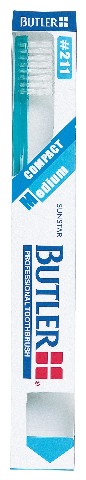【４３２個セット】 サンスター バトラー(BUTLER) 歯ブラシ ミディアムコンパクト フラットカット(＃211) 1本入×４３２個セット　１ケース分 【正規品】【dcs】【t-21】