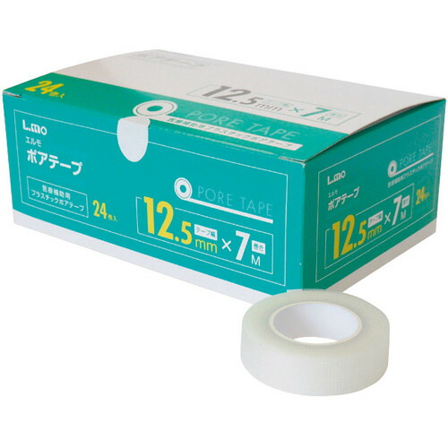 【２４個セット】【１ケース分】 エルモ ポアテープ 12.5mm*7mm 24巻×２４個セット　１ケース分　【正規品】【ns】