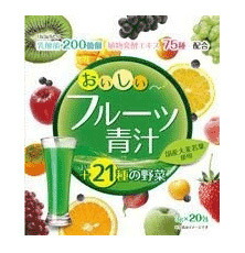 【２０個セット】ユーワ　おいしいフルーツ青汁　3g&times;20包&times;２０個セット 【正規品】 ※軽減税率対象品｜ブルームグリーン