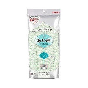 【６０個セット】【１ケース分】 あわあみボディタオル あわ綿 しっかり みどり 1枚入×６０個セット　１ケース分 【正規品】【dcs】
