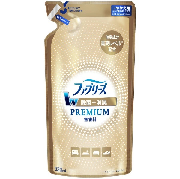 PG ファブリーズ W除菌 消臭 プレミアム スプレー 無香料 詰め替え 320ml ×３個セット 【売れ筋】