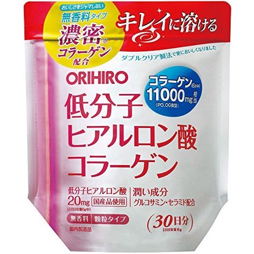 【20個セット】オリヒロ 低分子ヒアルロン酸コラーゲン 袋タイプ 180g×20個セット 【正規品】【ori】 ※軽減税率対象品|ブルームグリーン