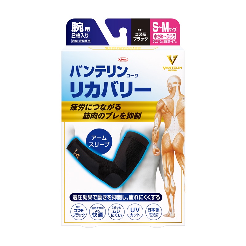 【３０個書き割り】【１容れもの分】  興和 バンテリンコーワ リカバリー 手衣袂 S-M 全ての存在黒いこと 腕用2枚入×３０個書き割り １容れもの分 【定め事品】