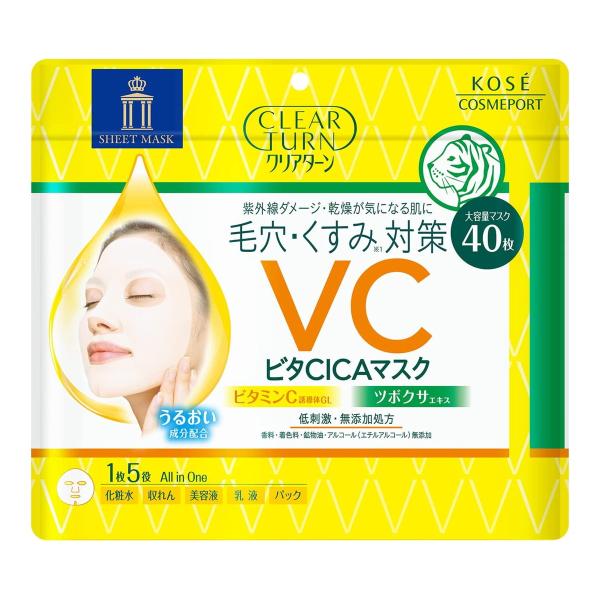 【１０個セット】コーセーコスメポート クリアターン ビタCICA マスク 40枚入 &times;１０個セット 【正規品】｜ブルームグリーン