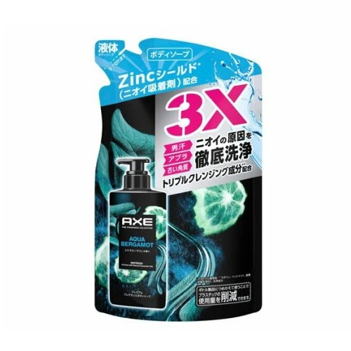 【１８個セット】【１ケース分】 ユニリーバ AXE プレミアムフレグランス ボディーソープ アクアベルガモット つめかえ(350g)×１８個セット　１ケース分【正規品】