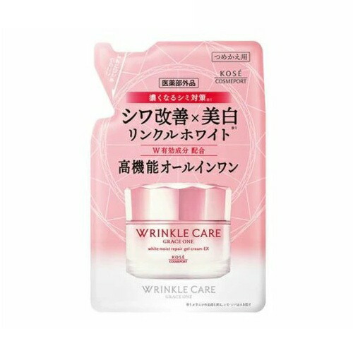 【10個セット】 コーセー グレイスワン リンクルケア ホワイトジェルクリーム EX つめかえ(90g)×10個セット【正規品】|ブルームグリーン