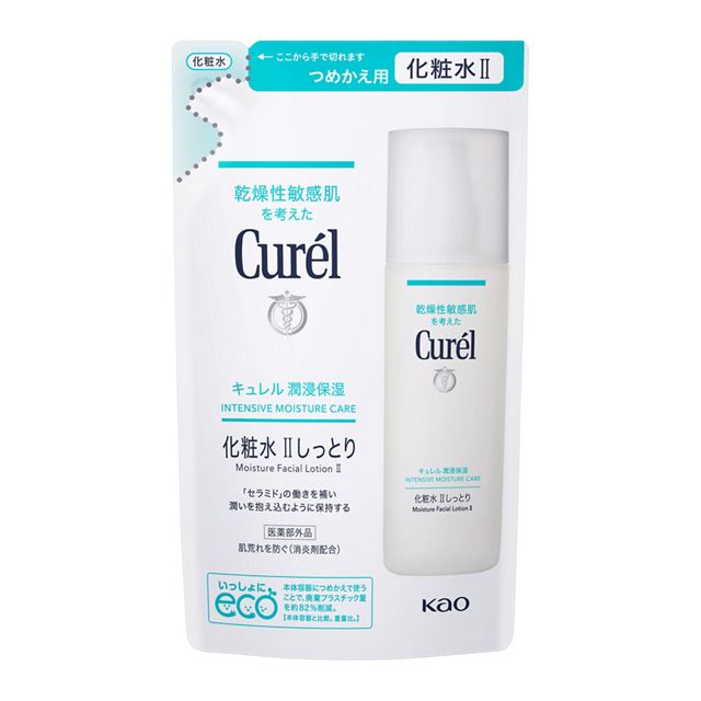 【１０個セット】 花王 キュレル 潤浸保湿 化粧水 II しっとり つめかえ用(130ml)×１０個セット 【正規品】