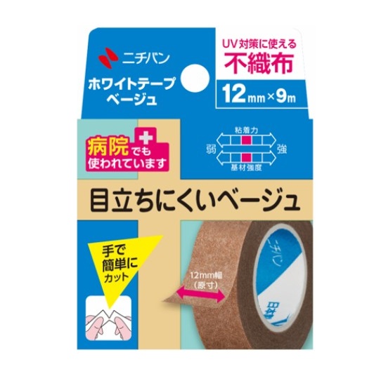 【400個仕掛ける】【１入れもの分】 ニチバン 白いこと磁気テープ ベージュ (12mmX9m)×400個仕掛ける 【置き目品】