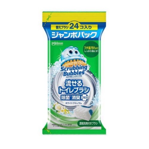 【１０個セット】ジョンソン スクラビングバブル 流せるトイレブラシ 除菌消臭プラス ホワイトブロッサム 付け替え(24個入)×１０個セット 【正規品】