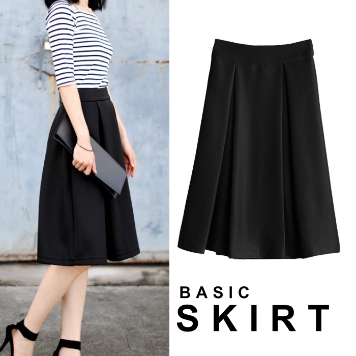 A Line Skirt Knee Length - Skirts