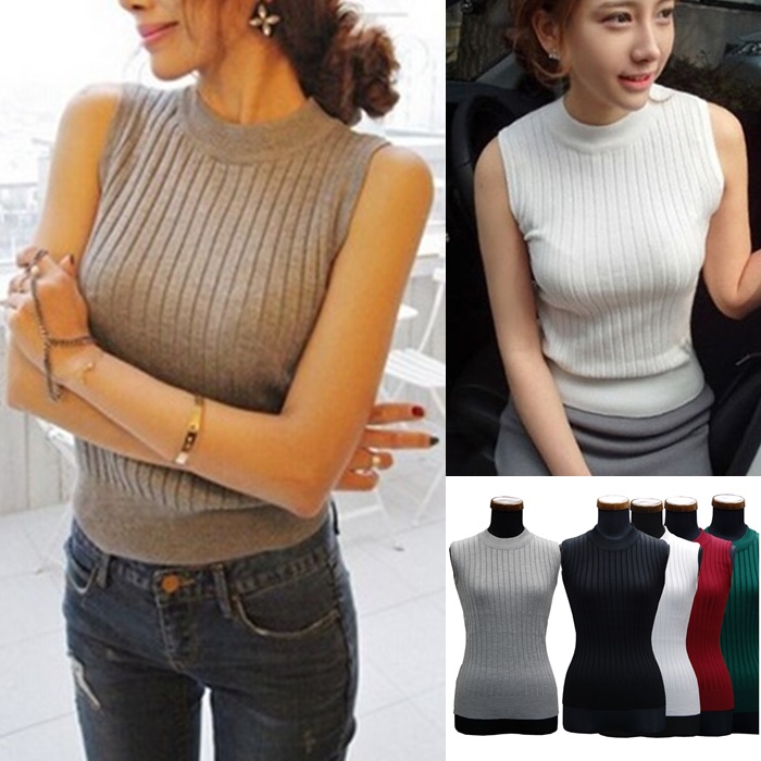美品♡フォクシー　ハイネック　ノースリーブ　サマーニット org.jpg