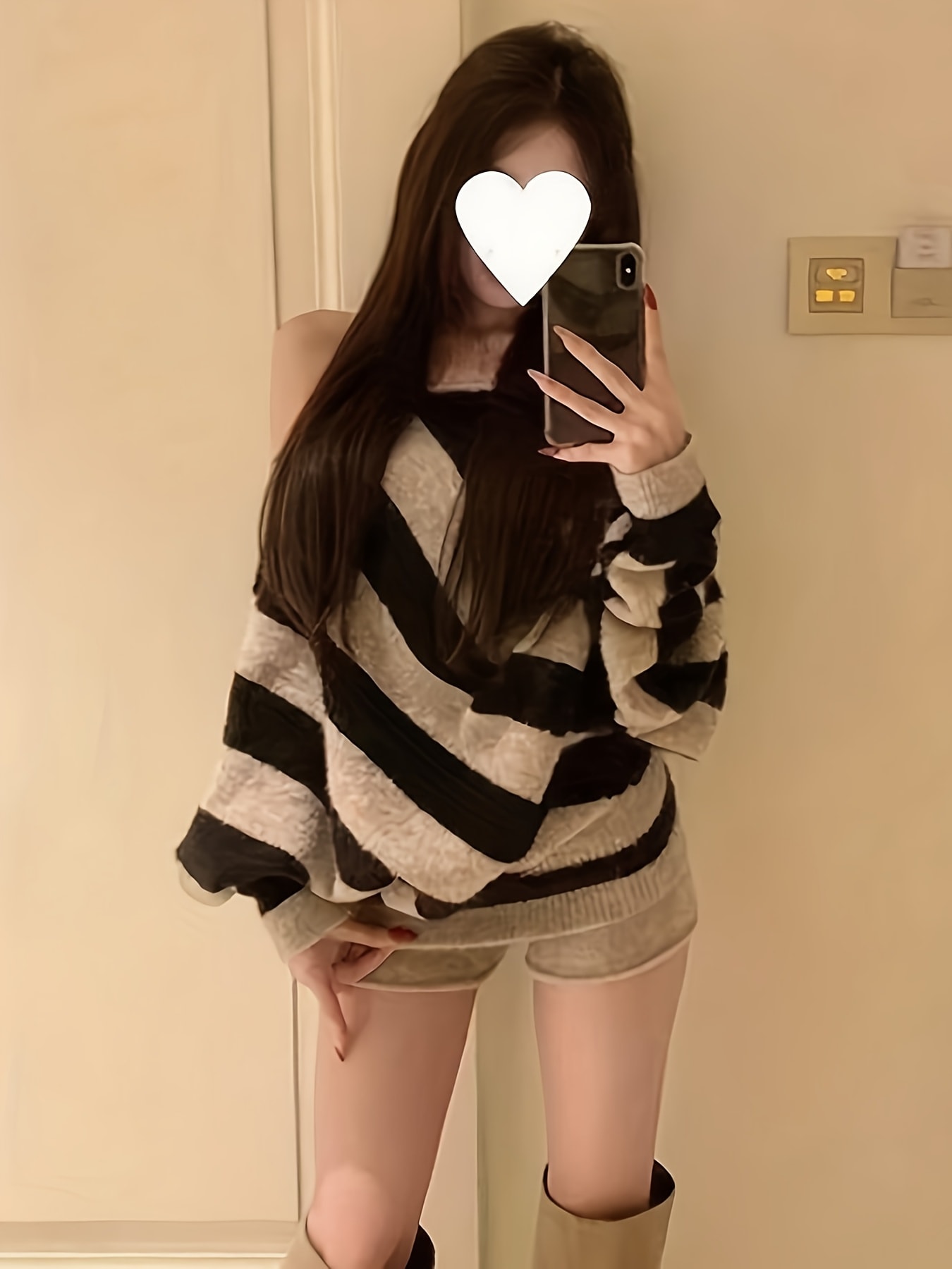 【セクシー×カジュアル】ボーダー ニット セーター レディース トップス 長袖 ワンショルダー 斜め肩出し ストライプ プルオーバー 春 秋 冬 おしゃれ