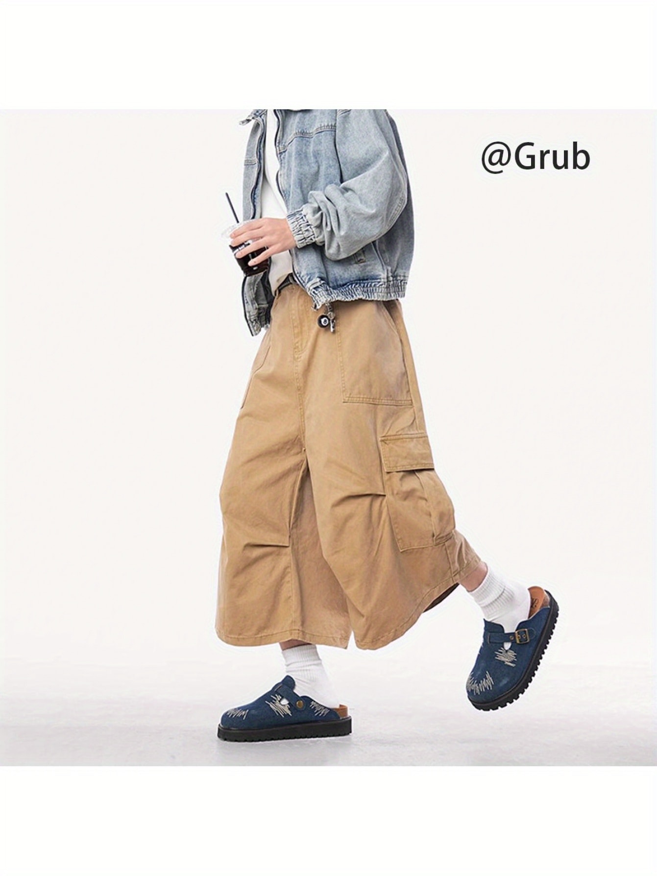 【七分丈】カーゴパンツ メンズ クロップドパンツ ワークパンツ ミリタリー 膝下 ワイドパンツ 傘兵パンツ カジュアル 夏 ストリート 男女兼用