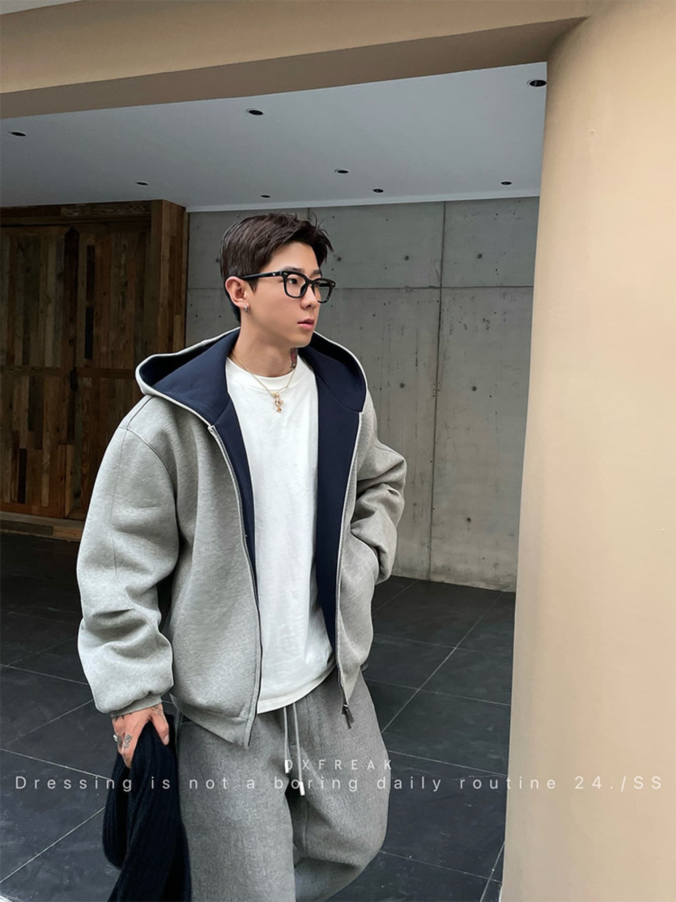 【オーバーサイズ】パーカー メンズ ジャケット フード付き アウター 厚手 ブルゾン ビッグシルエット ストリート 秋 冬 スウェット おしゃれ 暖かい