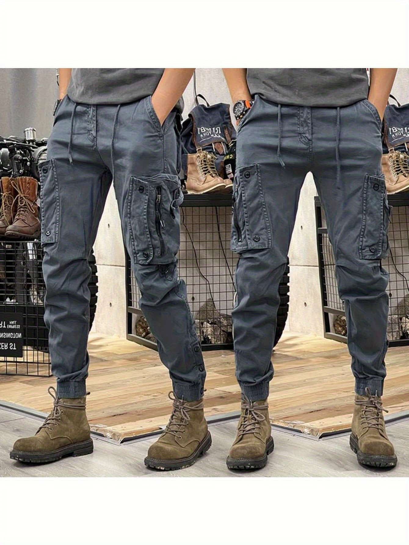 【タクティカルパンツ】メンズ スリム ストレート 多機能ポケット 耐摩耗 アウトドア 登山 キャンプ ワークパンツ 洗濯機可能 ロングパンツ