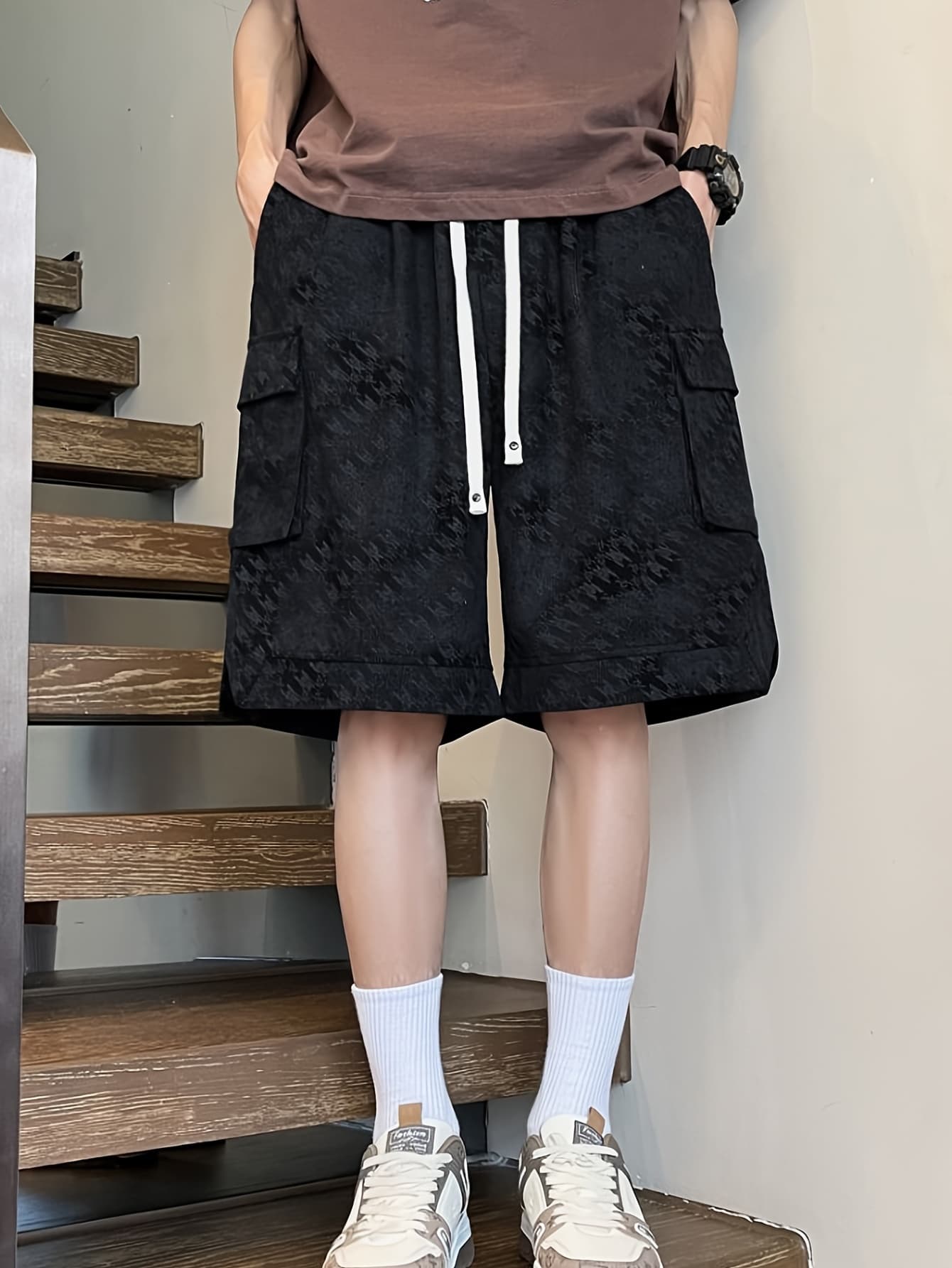 ショートパンツ メンズ コーデュロイ 【タイダイ柄】 ハーフパンツ ウエストゴム 紐付き 多ポケット カジュアル 夏服 ボトムス ストレッチ 通気性