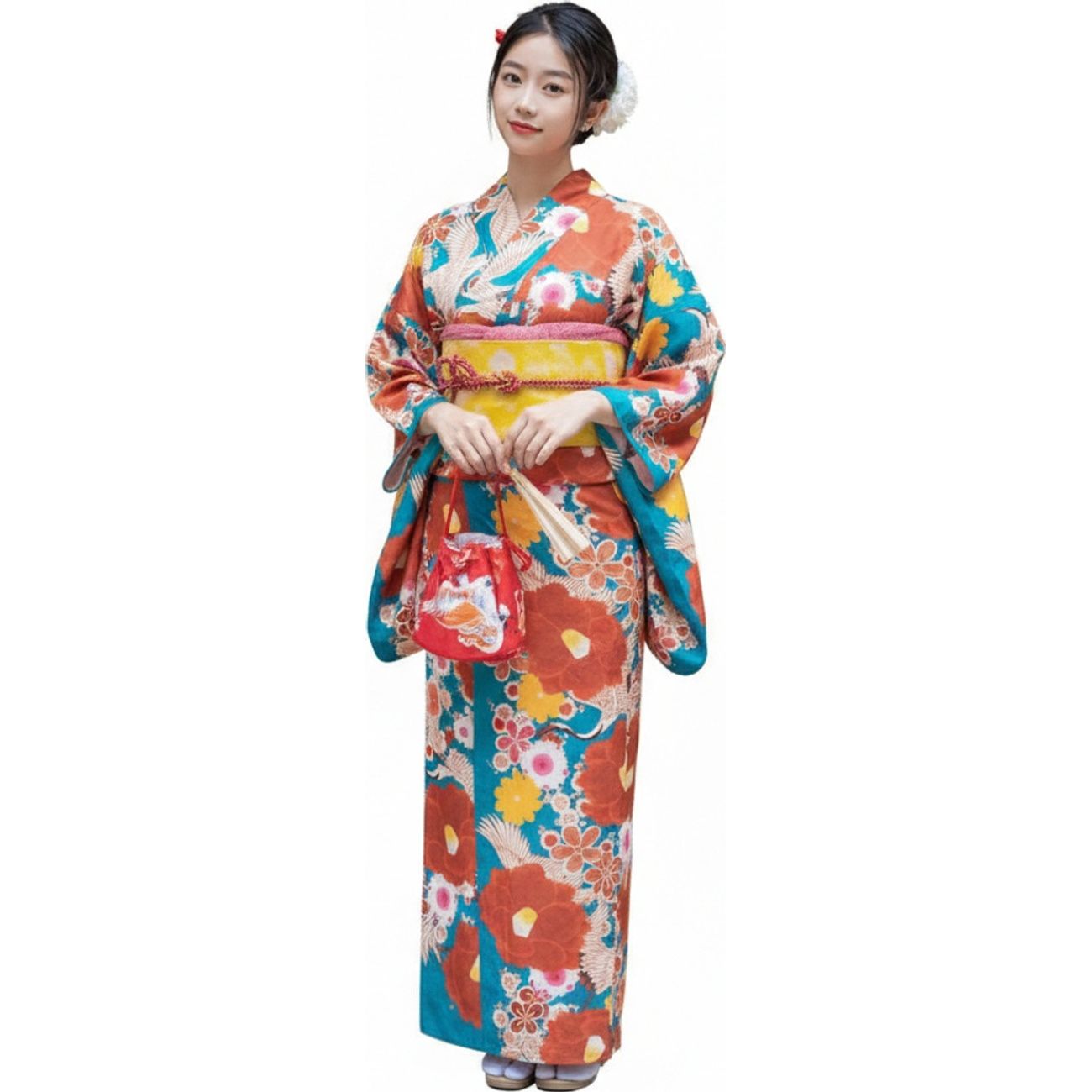 【大正ロマン】浴衣 レディース 単品 着物 鶴 桜 花柄 レトロ モダン 和服 和装 華やか 大人可愛い 古典柄 アンティーク風 洗える さらさら 盆踊り 縁日 お出かけ 観光 夏祭り 花火大会 イベント 舞台 コスチューム 撮影用 映え 写真映え 体型カバー 20代 30代 40代