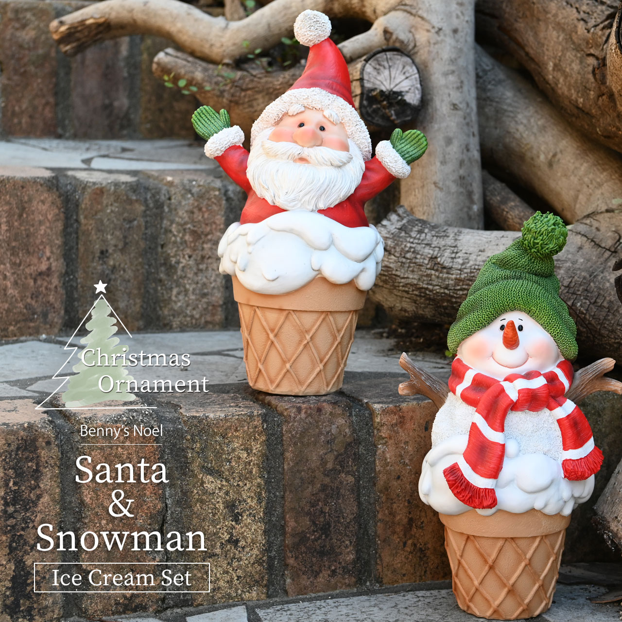 楽天市場】クリスマス オブジェ サンタクロース スノーマン アイス