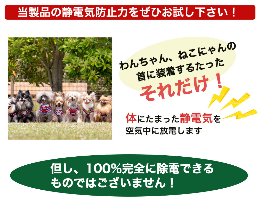 市場 新色追加 シンプルおしゃれ ループタイ風ペット用静電気除去ネックレス GOODデザイン 特許素材 50cm 静電気対策 中型犬 首輪 5倍 静電気 退治