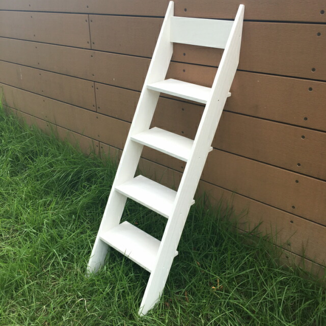 楽天市場 ラフラダーシェルフ４段スリム ガーデニング 木製 はしご型スタンド ラック インテリア雑貨 フラワースタンド ロゴマークの有無が選べる 富田木工所