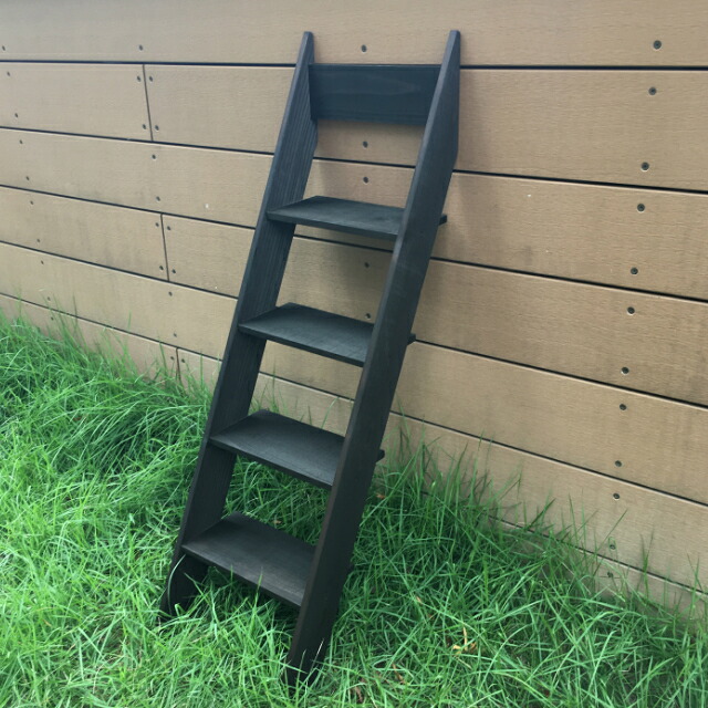 楽天市場 ラフラダーシェルフ４段スリム ガーデニング 木製 はしご型スタンド ラック インテリア雑貨 フラワースタンド ロゴマークの有無が選べる 富田木工所