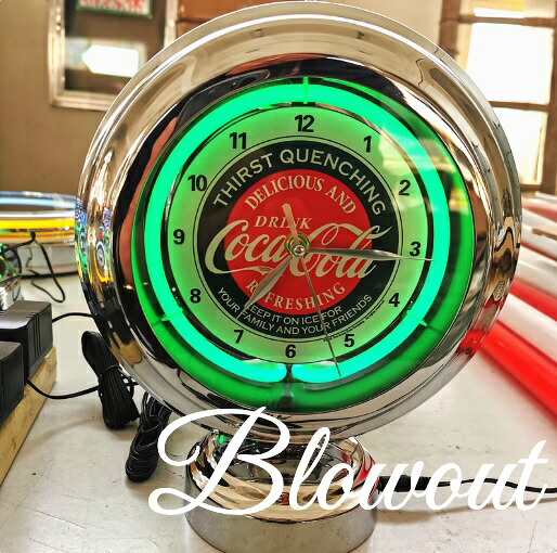 置き時計 コカコーラ ネオンクロック 時計 看板 インテリア バイク 車 家具 アメリカン雑貨 BAR カフェ 店舗 ガレージ 酒 ハーレー 昭和レトロ 当時 コーラ｜Blowout Store