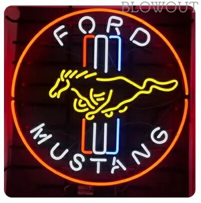 ネオン FORD MUSTANG 看板 ガレージ ヴィンテージ アメリカン雑貨 トラック ハーレー フィギュア ホットロッド US ムーンアイズ フォード　マスタング アメ車 クラッシックカー HOTROD RATROD ホットロッド｜Blowout Store