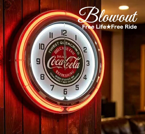 コカコーラ ネオンクロック 時計 看板 インテリア バイク 車 家具 アメリカン雑貨 BAR カフェ 店舗 ガレージ 酒 ハーレー 昭和レトロ 当時 コーラ|Blowout Store