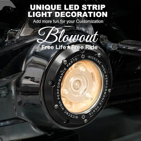 ハーレー ツーリング スケルトン LEDネオン ダービーカバー TFLHX FLHT FLTR FLHR FLHTCUL FLHTKL 2016-2024 PM AL|Blowout Store