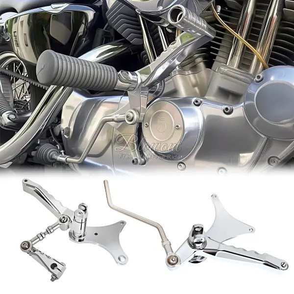 Blowout スポーツスター 2014年以降 ミッドハイス テップコントロール ハーレー CNCアルミ シフターロッド リンケージ スポーツスター xl883 xl1200 ミッドステップ ミッドコントロール クローム｜Blowout Store