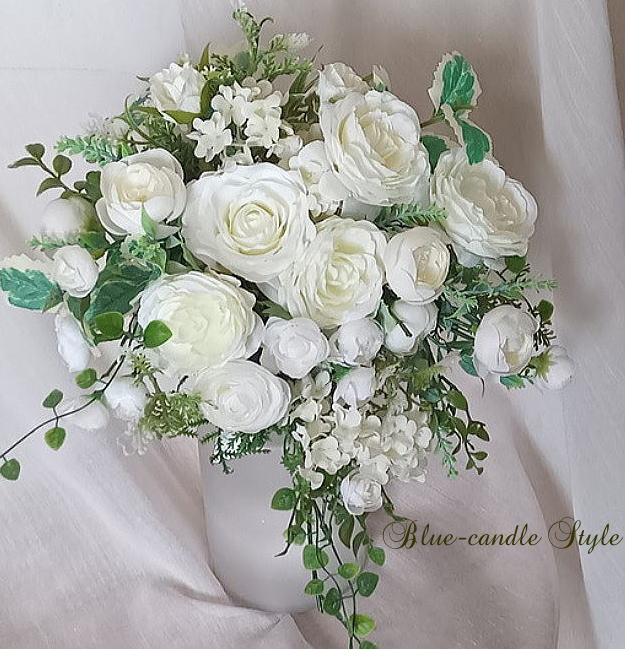 楽天市場】ホワイトブーケ（羽・パール入り）【smtb-tk】 : フラワー
