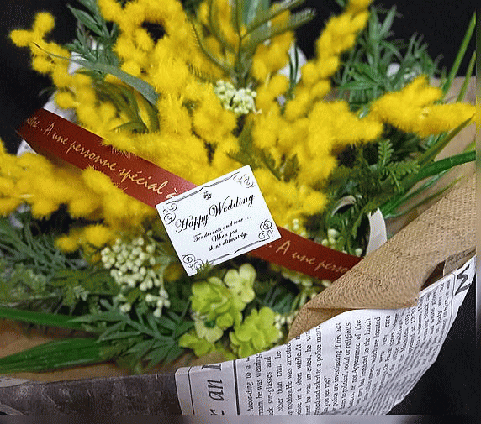 楽天市場】【造花】GREENHOUSE/スタンド付きスワッグ ミモザブーケ