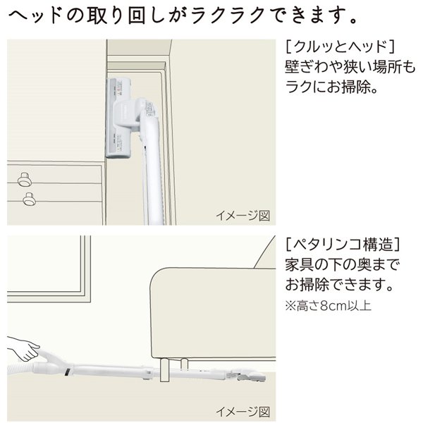 【送料無料】HITACHIサイクロン式コードレススティッククリーナーラクかるスティックホワイトPV-BL1J-W掃除機